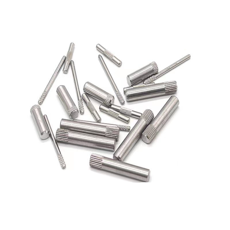 custom knurled dowel pin cnc service metal  precision stainless steel hardness stepped threaded dowel pins