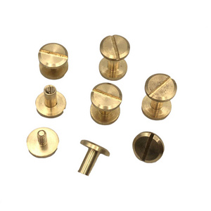 Machine Screw Truss Head Binding Post Slotted Male Female Rivet Nail Buckles With Screws Brass  Chicago Screws