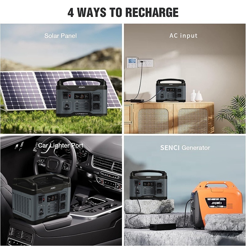 senci 1kw 921wh Portable Solar Charging Station 1000W  LiFePo4 Cell Solar Generator For Outdoor Emergency Power Supply