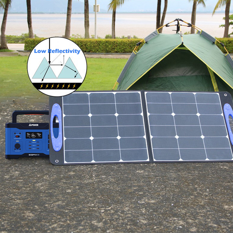 For home and outdoors Folded and Portable Flexible Solar Panels 100W power backup Solar station Power Energy System