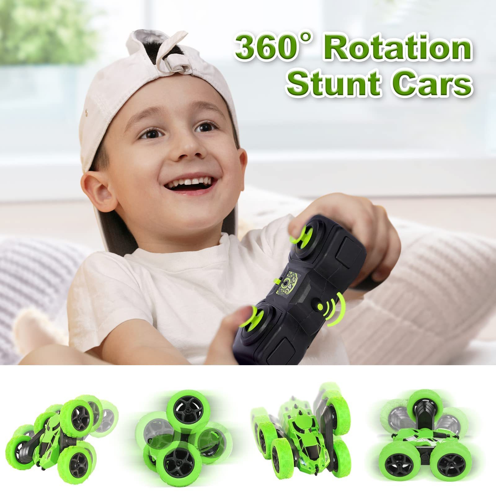 Double Sided Remote Control 360 Rotating Vehicles 360 Flips RC Car 4WD Stunt Cars Kid Children Car Toy