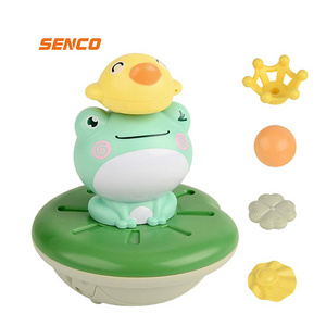 frog water spray bathtub play toy waterproof led light up bath toys floating plastic frog bath toy