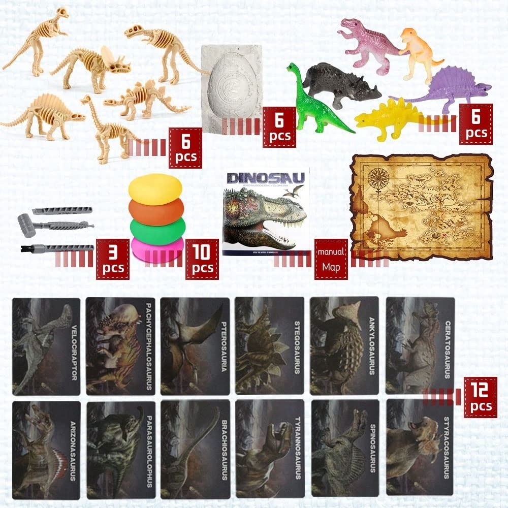 STEM Educational 12 dinosaur fossil excavation kit toy dinosaur egg archaeological excavation fossil toy fossils dinosaur toys