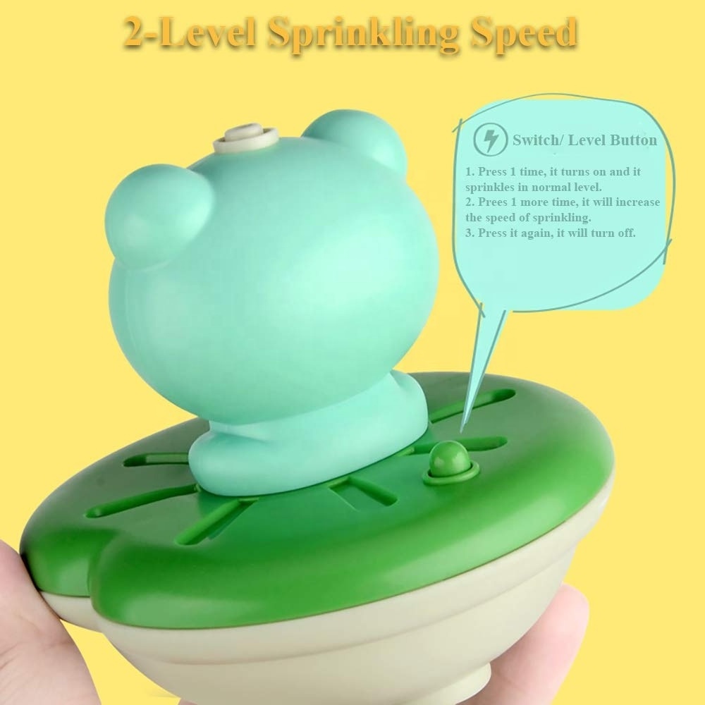 frog water spray bathtub play toy waterproof led light up bath toys floating plastic frog bath toy