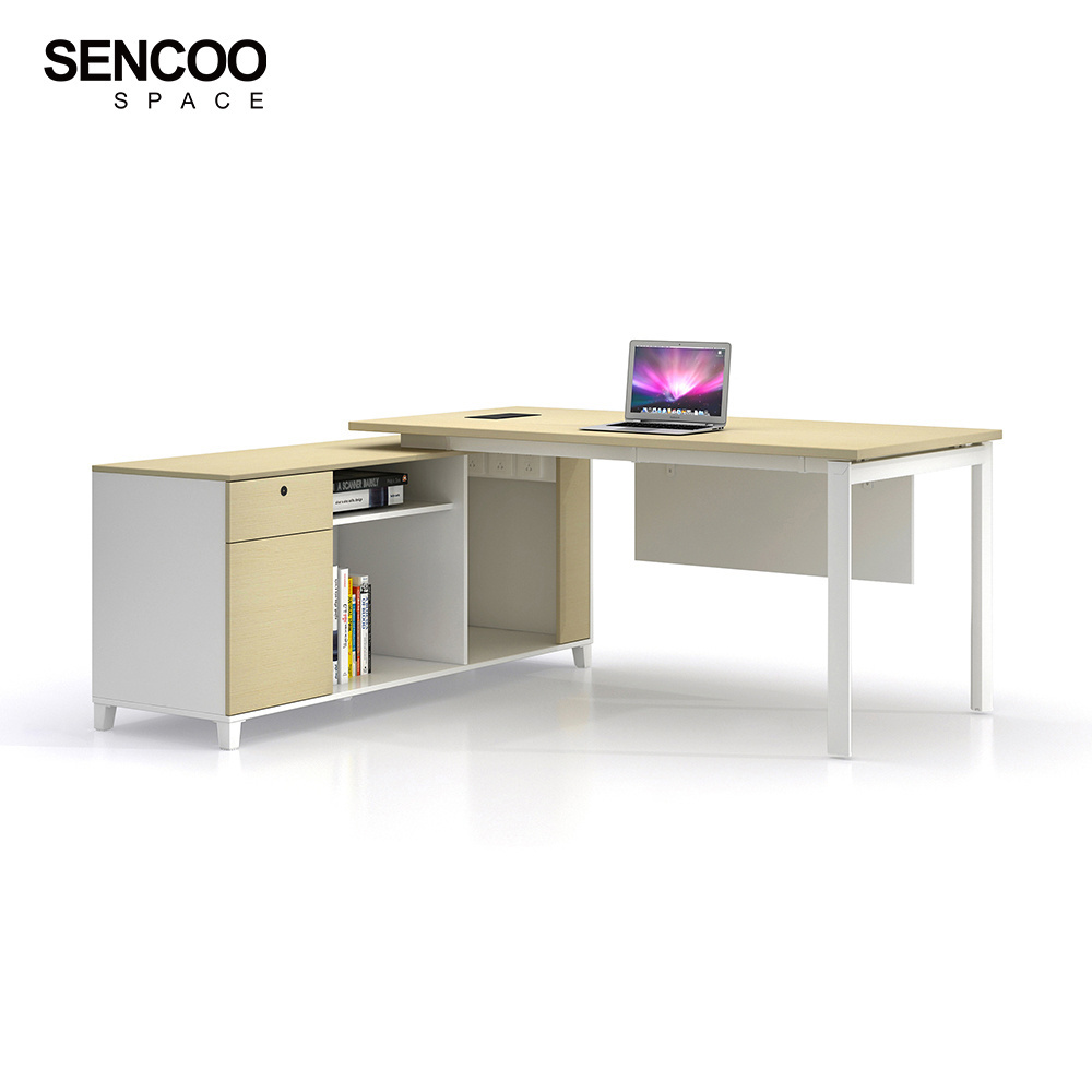 Manager desk executive office table furniture modern L shape design Office desk