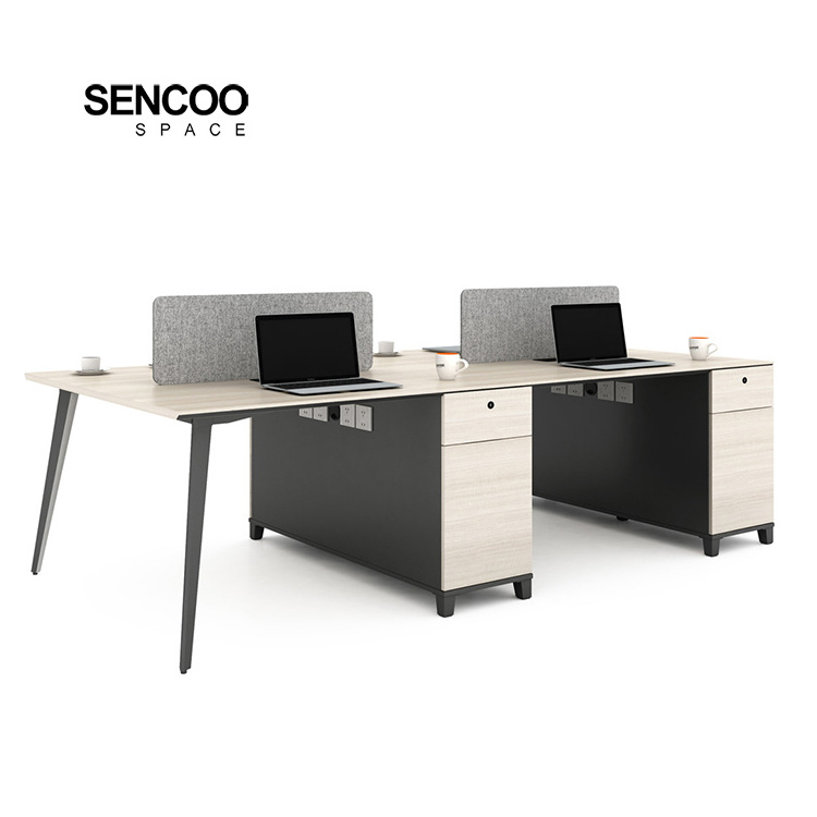 Sencoo Manufacturer Modern Modular Office Furniture Workstation 2, 4, 6 Seater Office Workstation Desk For 2, 4, 6 Person People