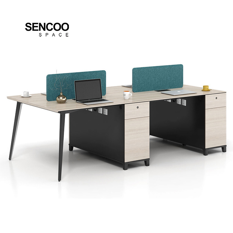 Sencoo Manufacturer Modern Modular Office Furniture Workstation 2, 4, 6 Seater Office Workstation Desk For 2, 4, 6 Person People