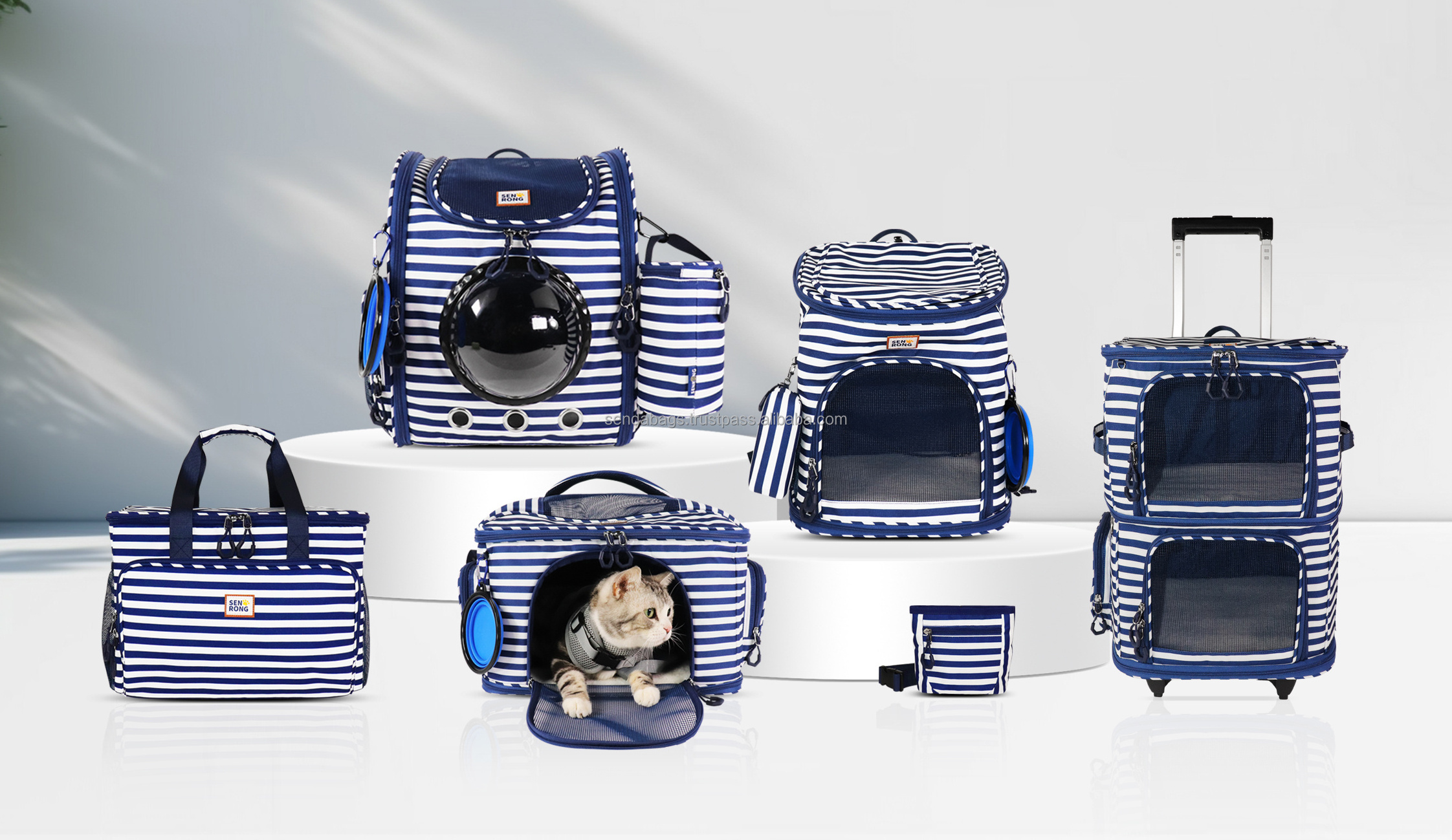 Pet Carrier bag with Space Capsule Durable expandable Airline approved Removable Mesh Cat Dog Bag Pet Cages Carrier for Travel