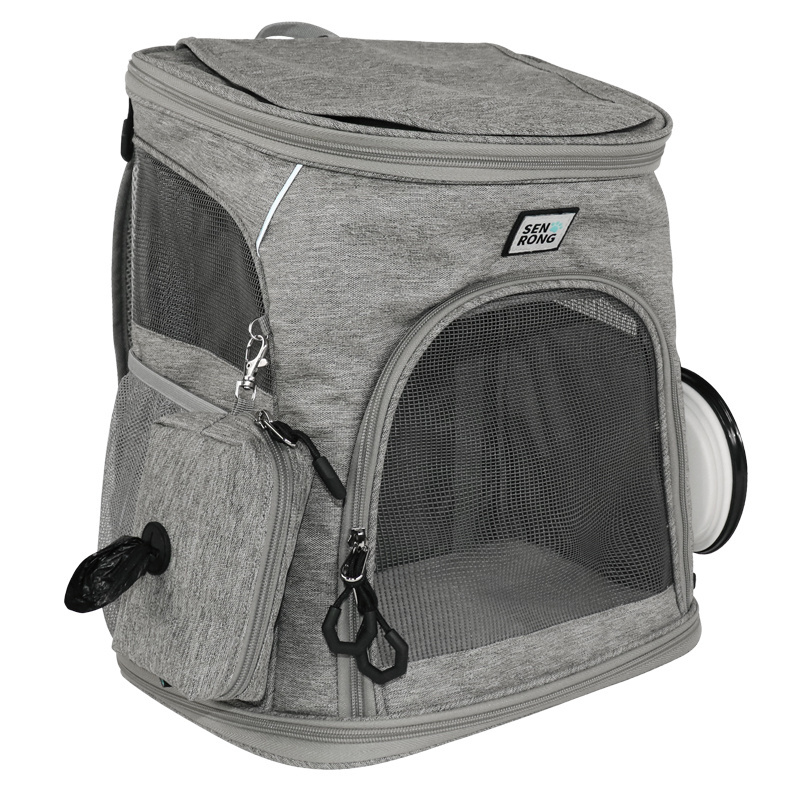 Airline Approved Travel Breathable Travel Tote Cat Dog Pet Carrier Backpack With Snake pouch for Small And Medium Dogs Cats