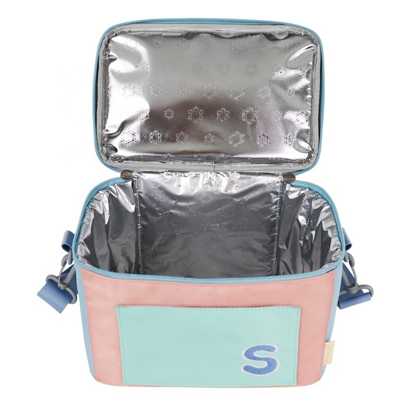 Factory wholesale keep warm and cold kids lunch bag freeze food embroidery cute colorful aluminium foil bag for cooler