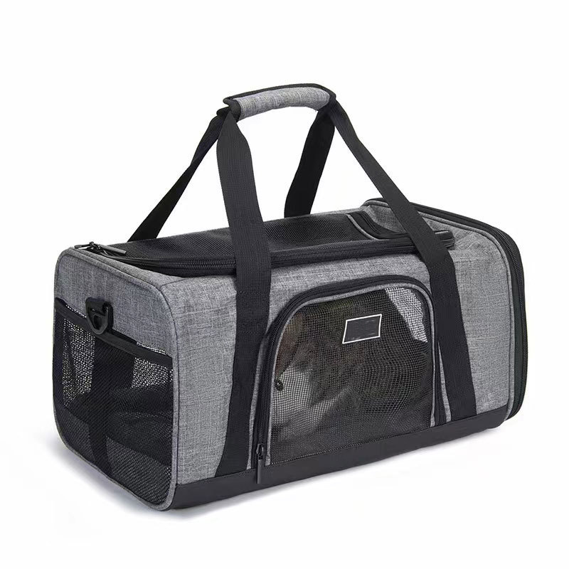 Bsci Pet Reflective Airline Approved Durable Breathable Foldable Soft Sided Mesh Outdoor Pet Dog Carrier Carrying Travel Bag