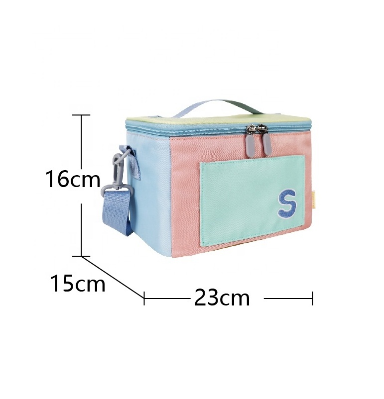 Factory wholesale keep warm and cold kids lunch bag freeze food embroidery cute colorful aluminium foil bag for cooler