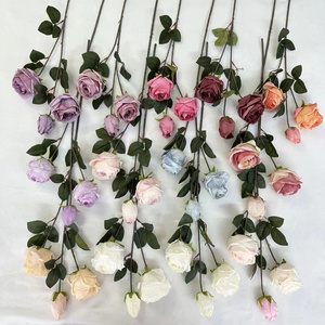 New Tall Decoration Open Flowers Artificial Flower New Star Silk Single Rose spray for Sale