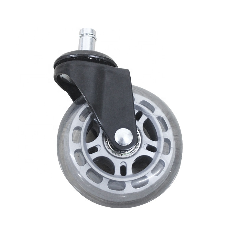 wholesale Ergonomic grid ring heavy duty 75mm transparent rubber office wheels chair caster