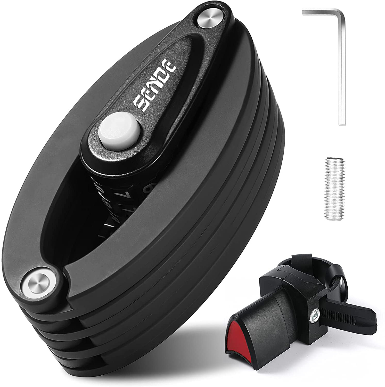 SENDE smart folding ebike lock with LED bracket taillight electric scooter cable lock fahrradschloss foldable bike chain lock