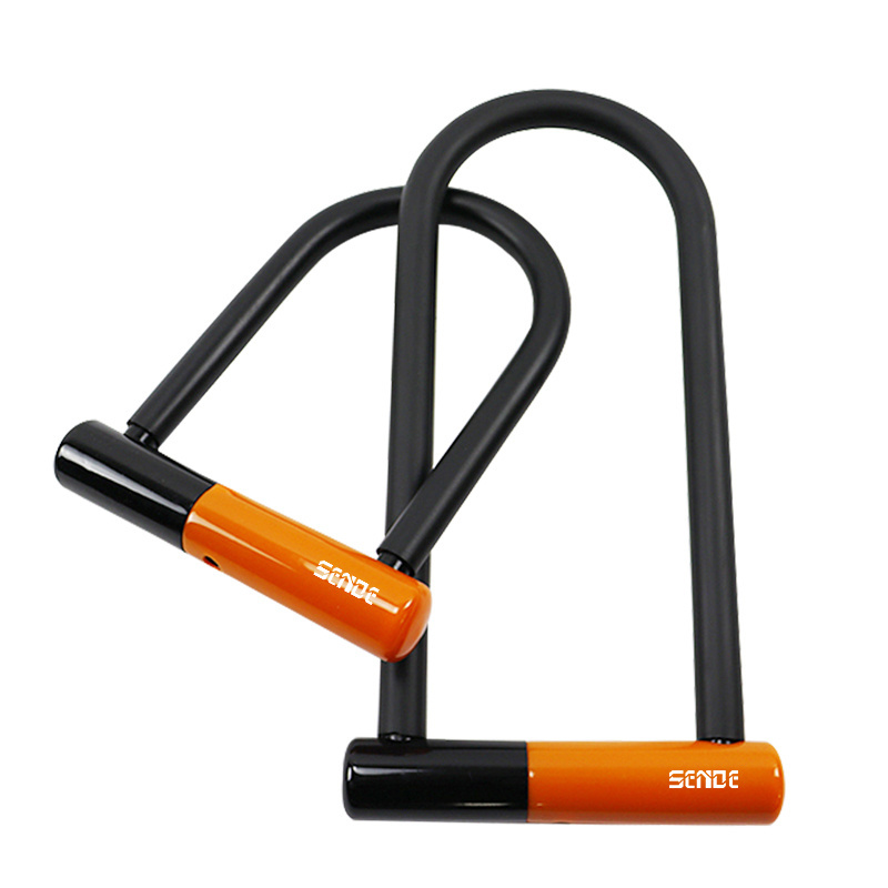 SENDE U Lock Set Bike Colored Combination Bicycle  U Lock Cable Chain Padlock Motorcycle Folding Steel PVC Material Bicycle lock