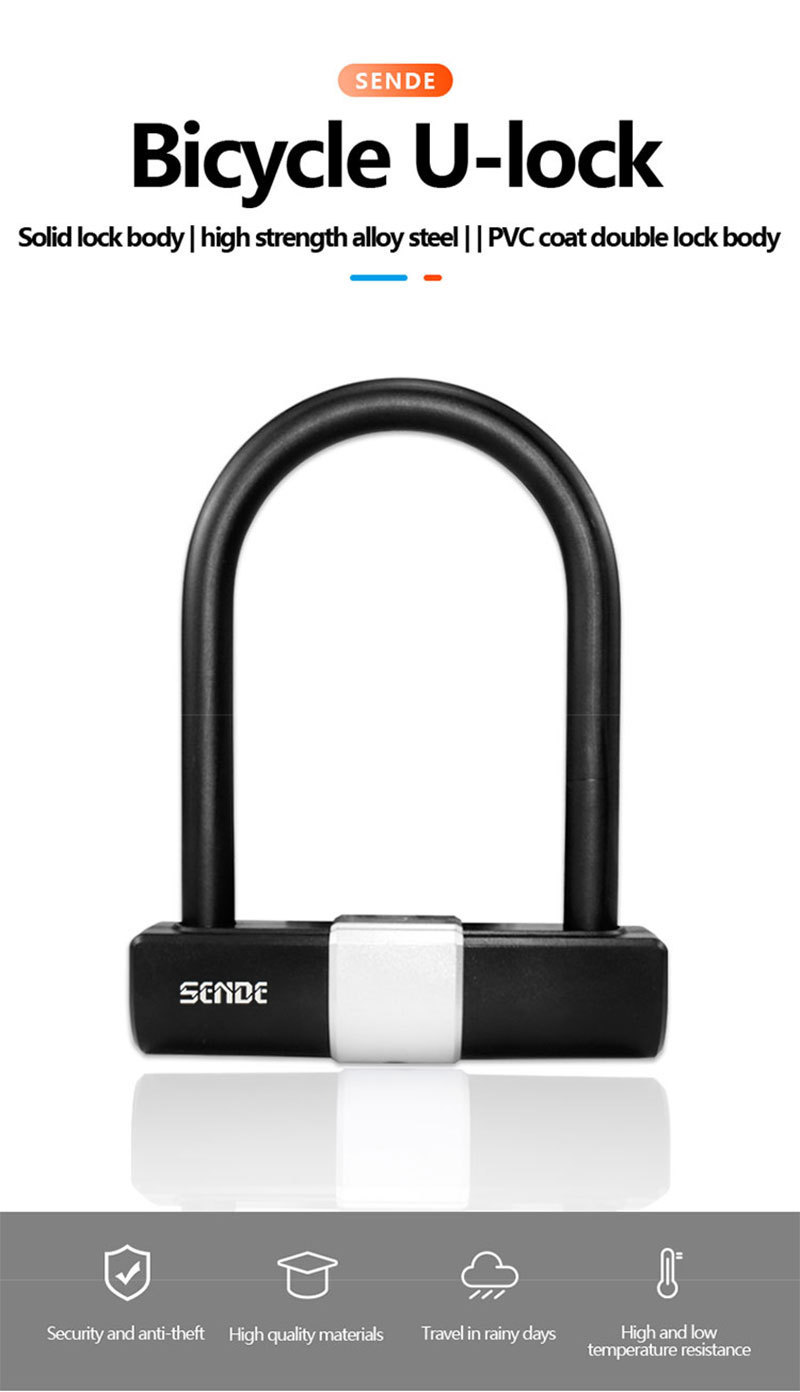 Bike Security Long Anti Shear Combination U Lock with Smart Anti Theft Technology