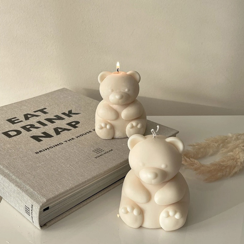 Handmade teddy bear Shaped Candle scented