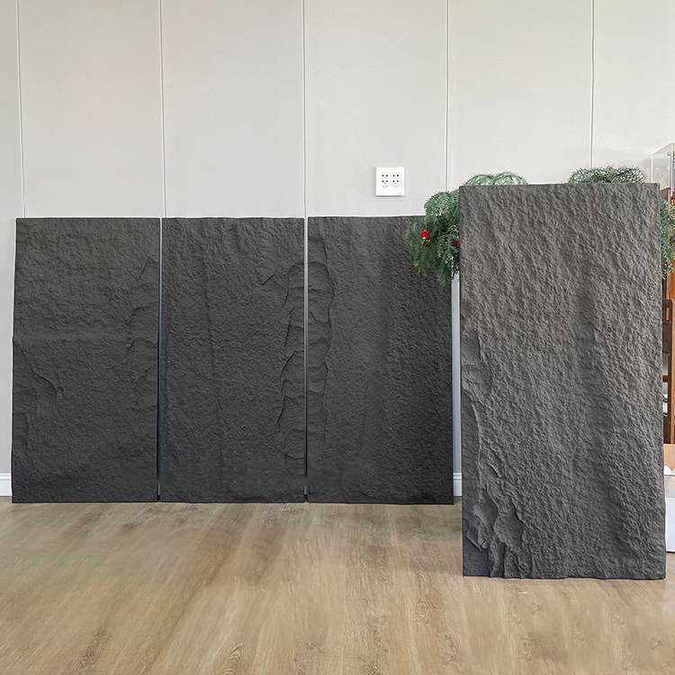 High quality pu stone 220 x120 pu foam stone panel faux pu rock stone wall panel