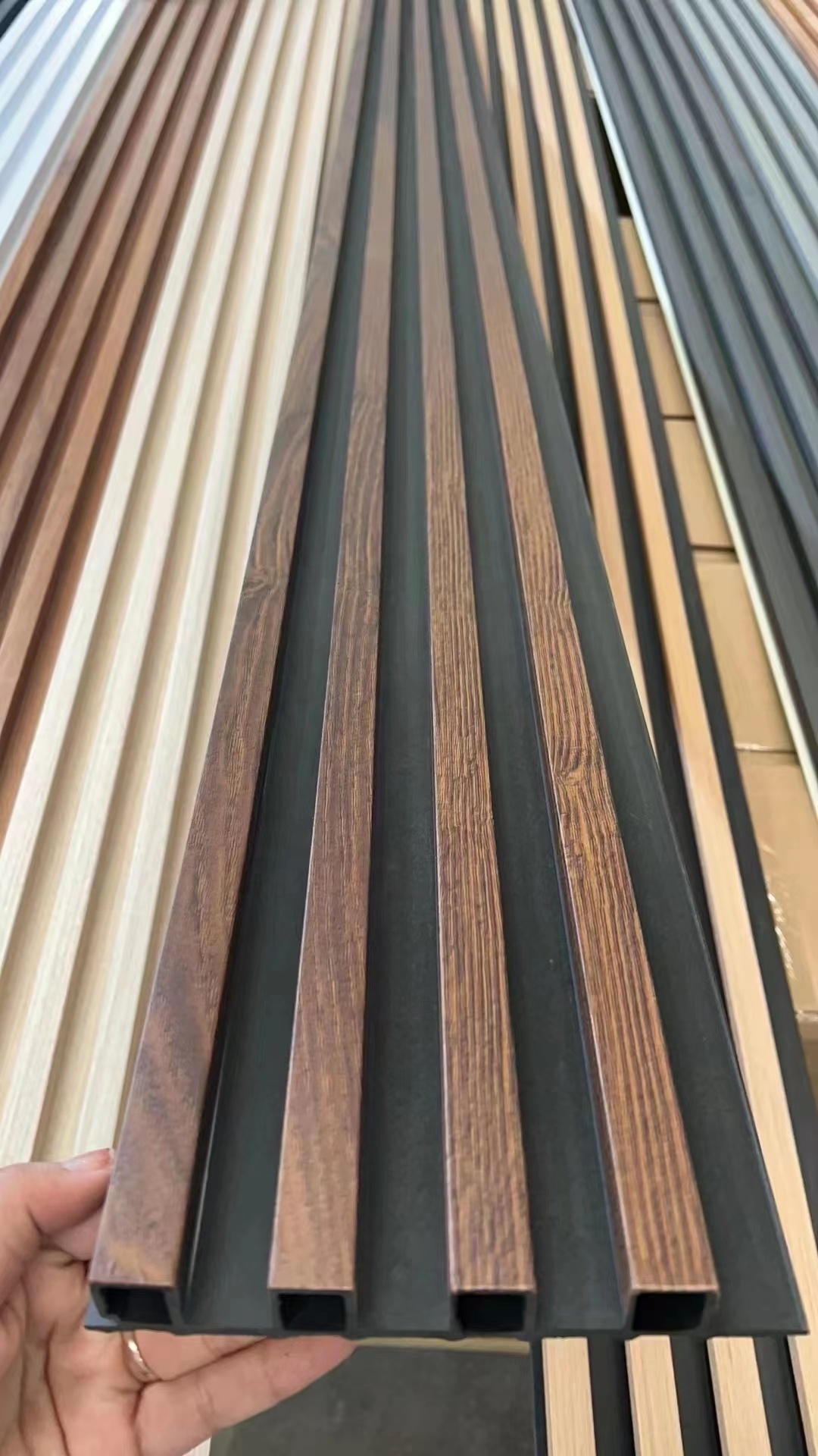 Factory Price Waterproof Eco-friendly Esay to Install plastic wooden composite covering board fluted cladding pvc wpc interior