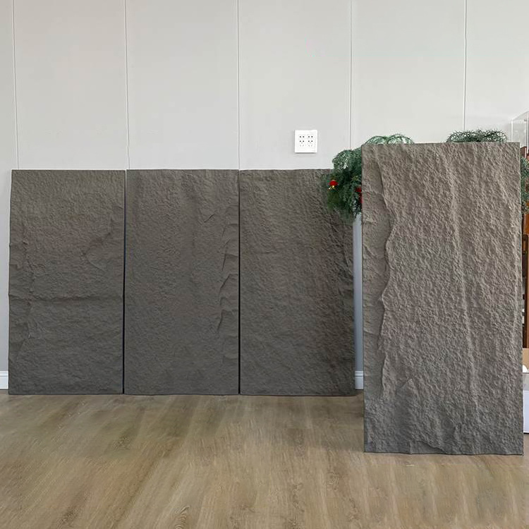 High quality pu stone 220 x120 pu foam stone panel faux pu rock stone wall panel