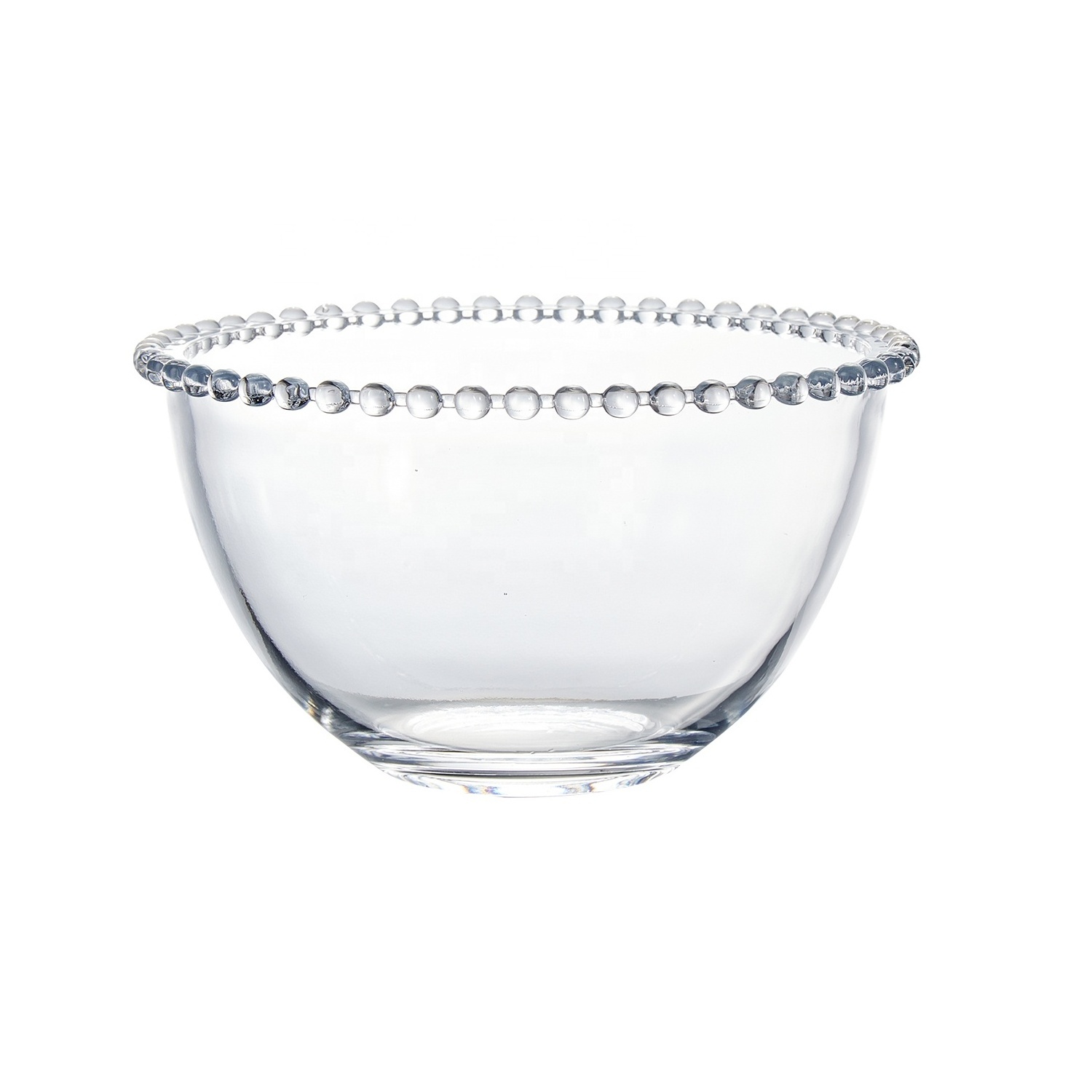 8 inch Pearl-edge Glass Salad Bowl,  50oz Large Serving Bowl,  Glass Mixing Bowl for Serving Salad