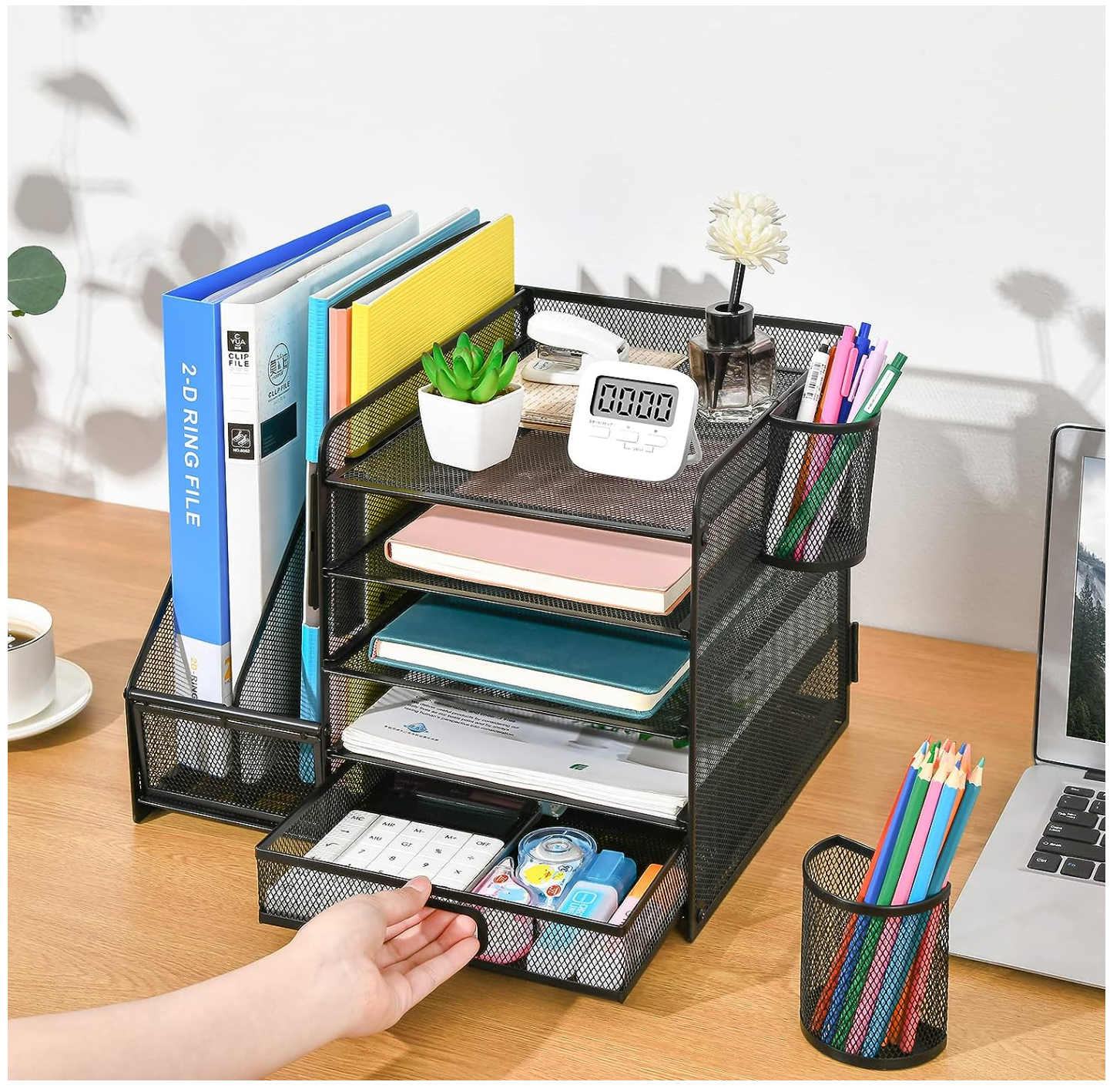 Mesh Desk Office Metal Furniture Organizer with Paper Letter Tray File Drawer Holder Desktop Organizer and Storage