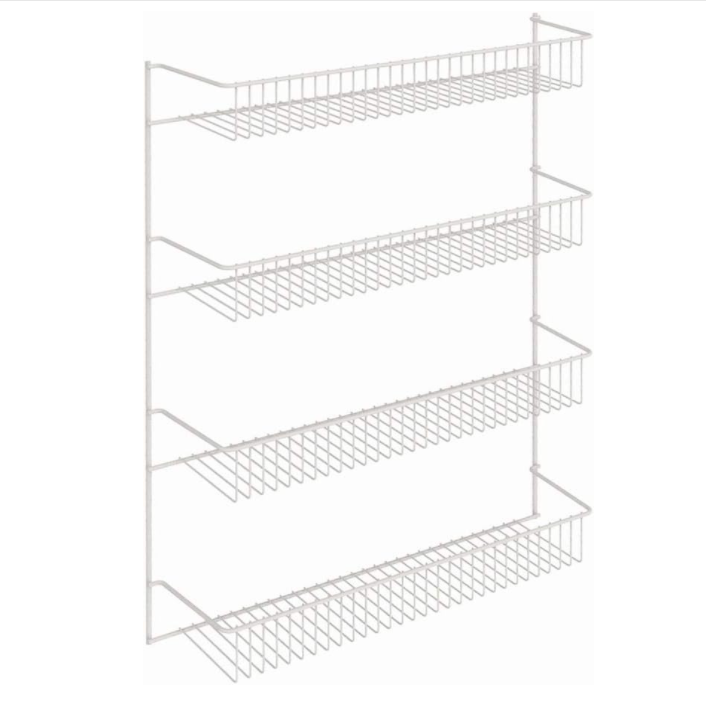 4 Tier Kitchen Shelf Height Adjustable Wall Mounted Spice Over the Door Hanging Storage Pantry Rack Organizer