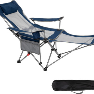 Folding Camping Outdoor Furniture High Back Recliner  Lightweight Foldable Portable Adjustable Reclining Camping Chairs