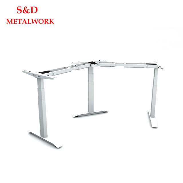 Electric L Shaped Motor Reception Height Adjustable standing Computer For Desk Dual Electric Sit Stand Desk Frame