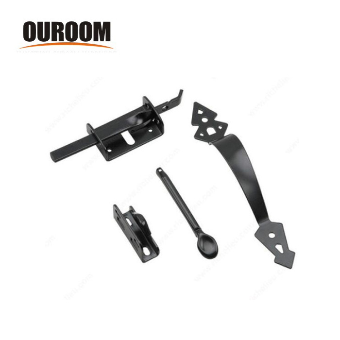 High Quality Black Powder Coated Stainless Steel Hotel Thumb Hardware Fence Latch Gate Entry Door Lock Set