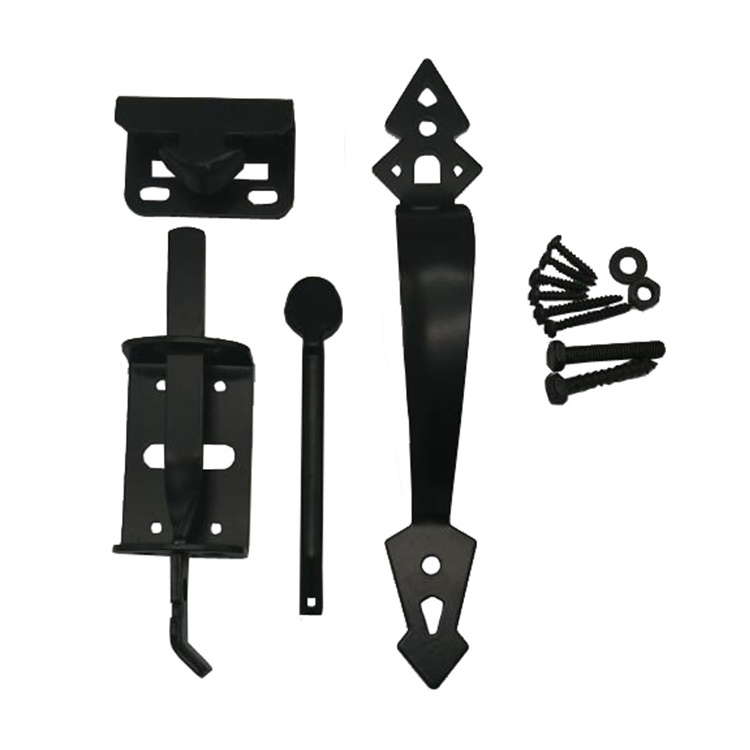 SANKINS Security Vertical Black Metal Thumb Lock Entry Bolt Thumb Hardware Wood Fence Gate Latch Entry Door Lock Set