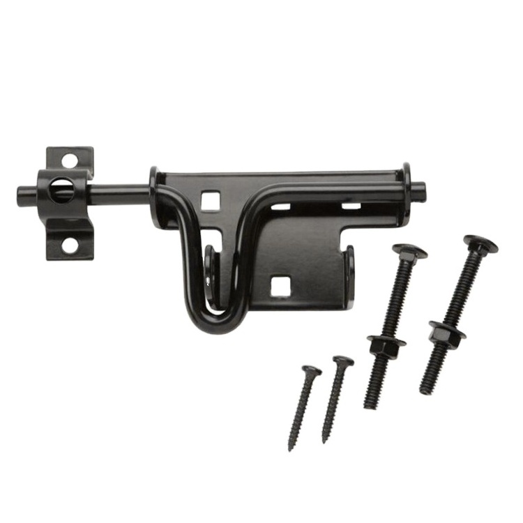 SANKINS Outdoor Heavy Duty Door Security Black Fence Gate latch Sliding Bolt Door Gate Latch