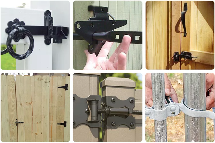 SANKINS Garden Self Locking Gravity Vinyl Black Fence Sliding Gate Latches Wood Fence Gate Lock and Latch