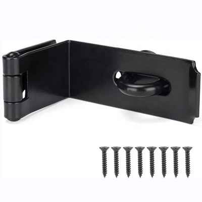 SANKINS Right Angle Door Lock Hasp Latch 90 Degrees Heavy Duty Iron Gate Hasp Latches Safety Packlock Clasp Locking