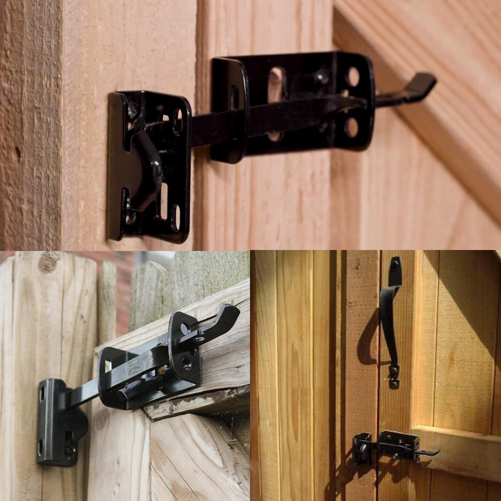 High Quality Black Fence Latch Gate Hardware Adjustable Thumb Gate Kit