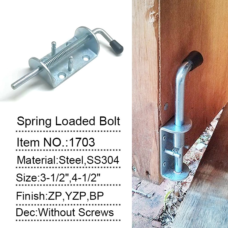 Stainless Steel Security Heavy Duty Spring Loaded Barrel Bolt Door Tower Bolt Locks