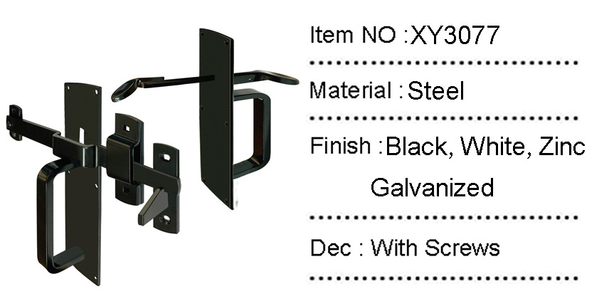 High Quality Black Fence Latch Gate Hardware Adjustable Thumb Gate Kit