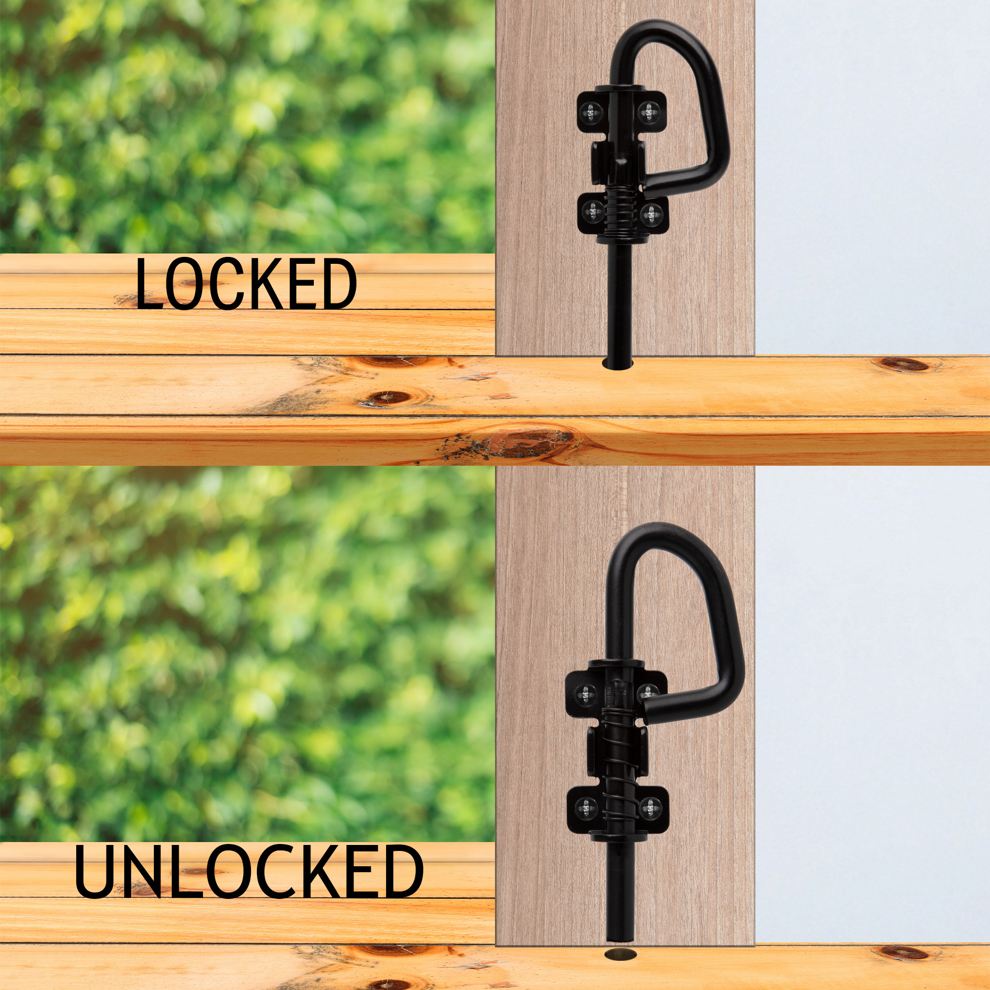 Loop Style Spring Locking Barrel Bolts Door Latch Hardware for Sheds, Gates Barn Doors Wooden Window Chicken Coops