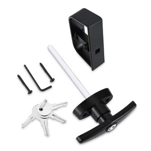 Shed Door Latch T-Handle Lock Kit with Keys Storage Barn Shed Door Hardware Lock Set