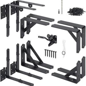 SANKINS 2 Set Anti Sag Gate Corner Brace Bracket Heavy Duty Gate Frame Kit with Self-Locking Gate Latch