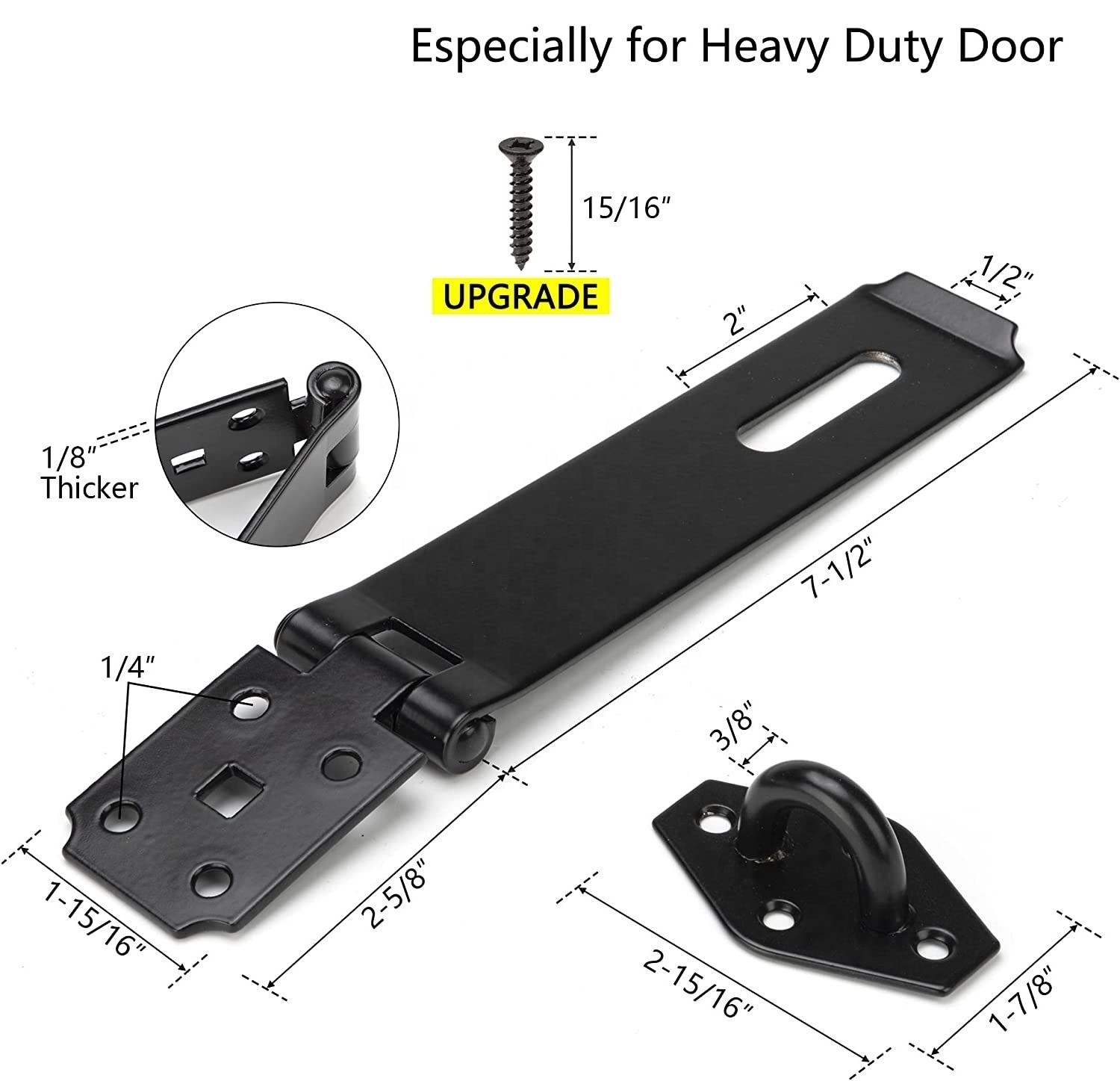 SANKINS Heavy Duty Door Lock Hasp Latch, 1/8