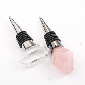 Factory price gemstone crystal wine stopper wholesale rose pink clear quartz whiskey vacuum wine bottle stoppers bar accessories