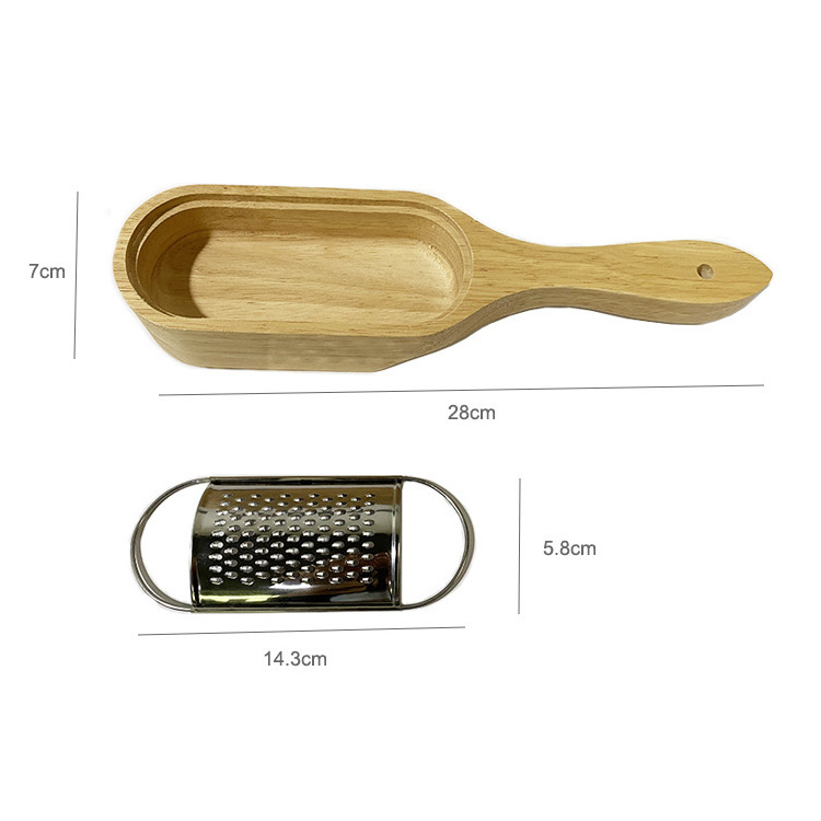 Small Kitchen Appliances Cheese Grater in Oak Container with Handle Eco-friendly Cheese Cutter