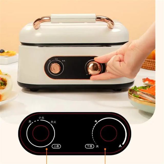 Multifunction Portable Home Foldable Non-Stick Split Pot 2 in 1 Electric Hot Pot BBQ Grill Smokeless Barbecue Pan