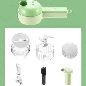 Handheld  Electric Cutter 4 in 1  Food Processor Portable Electric Vegetable Cutter Sets Rechargeable Vegetable Chopper