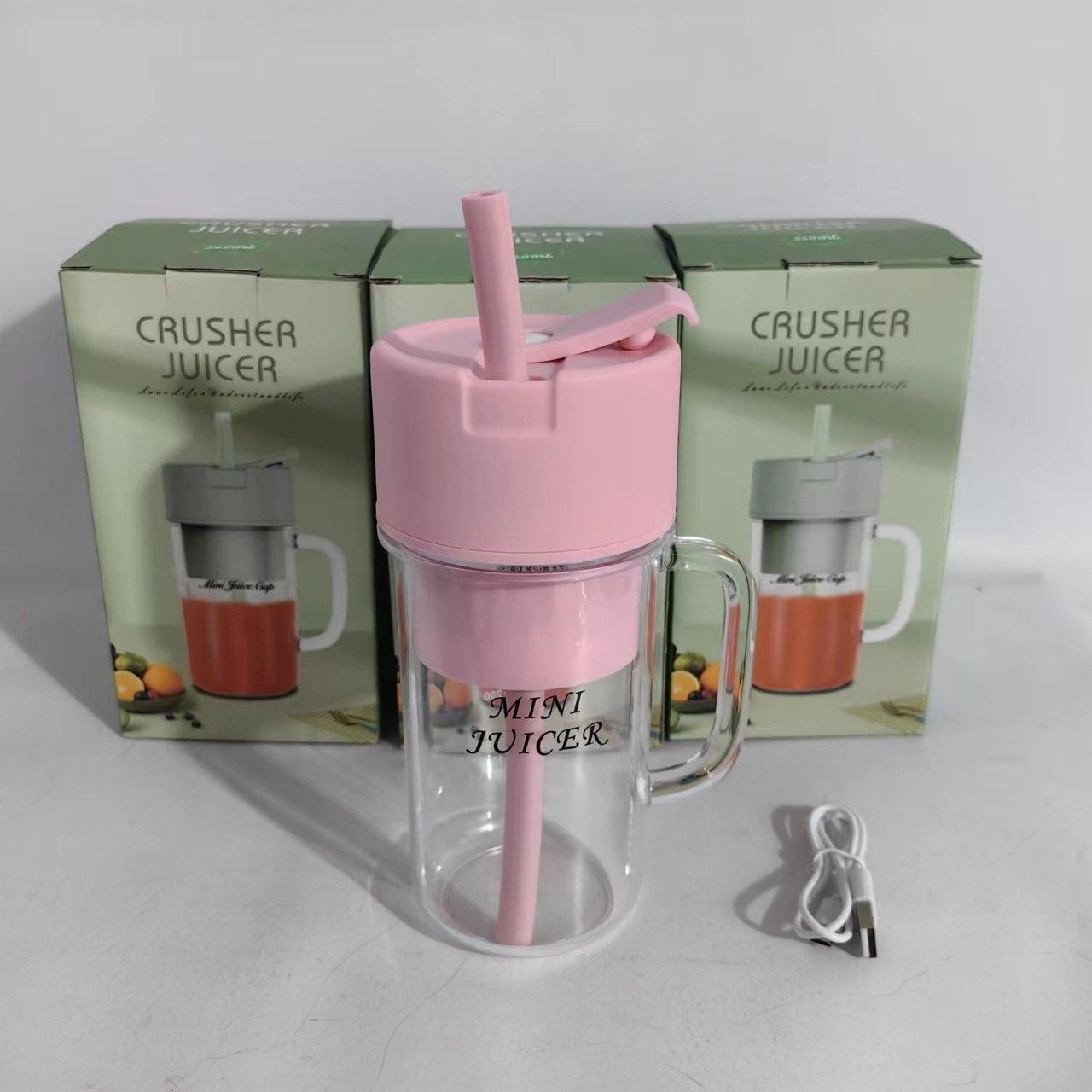 Professional Mini Juicer USB Electric Stainless Steel Fruit Blender Extractor Smoothie Maker Machine Portable Juicer With Straw