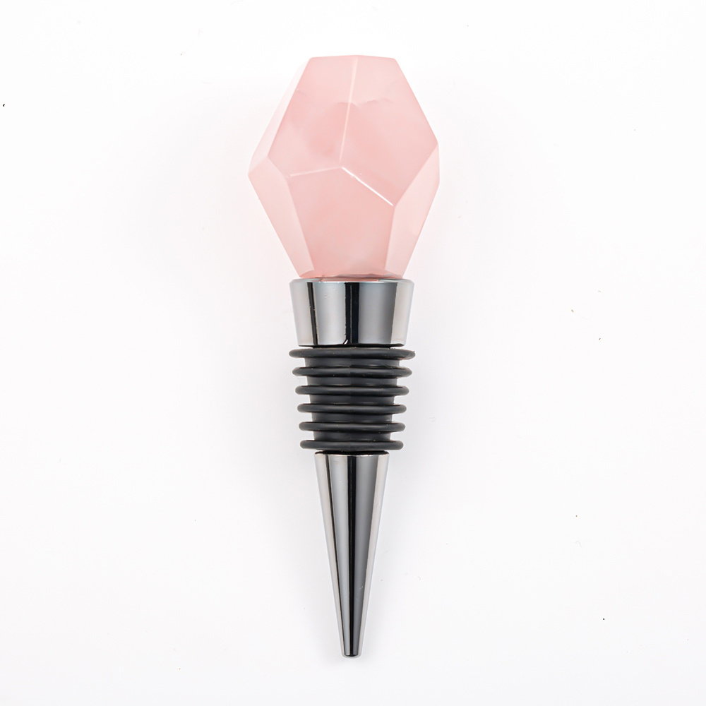 Factory price gemstone crystal wine stopper wholesale rose pink clear quartz whiskey vacuum wine bottle stoppers bar accessories