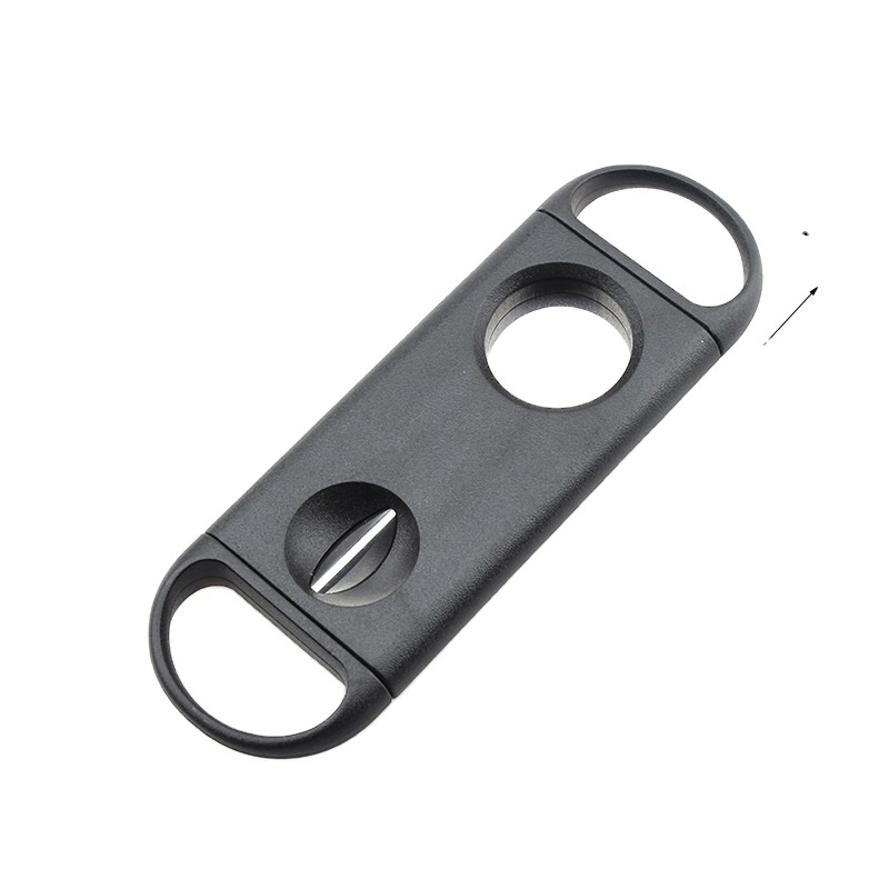 Round Double Blade Accessories Plastic Stainless Steel Metal  V-Cut Scissors Black Cigar Cutter for Smoking Accessories