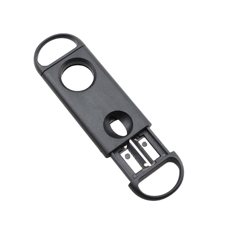 Round Double Blade Accessories Plastic Stainless Steel Metal  V-Cut Scissors Black Cigar Cutter for Smoking Accessories